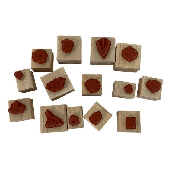 VTG Stampin' Up! Wooden Rubber Stamp Set - 14 Floral & Botanical Designs - Picture 5 of 5